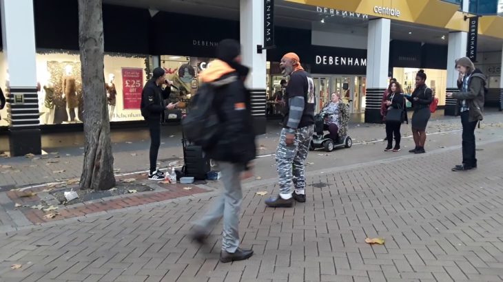 Street dance in London  Jamaican rastaman “Reggae king”