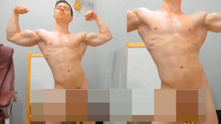 Gymnast naked flex dance
