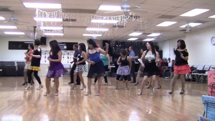 Blue Night Cha Beginner Line Dance Demo by Vogue Dance Club Dancers