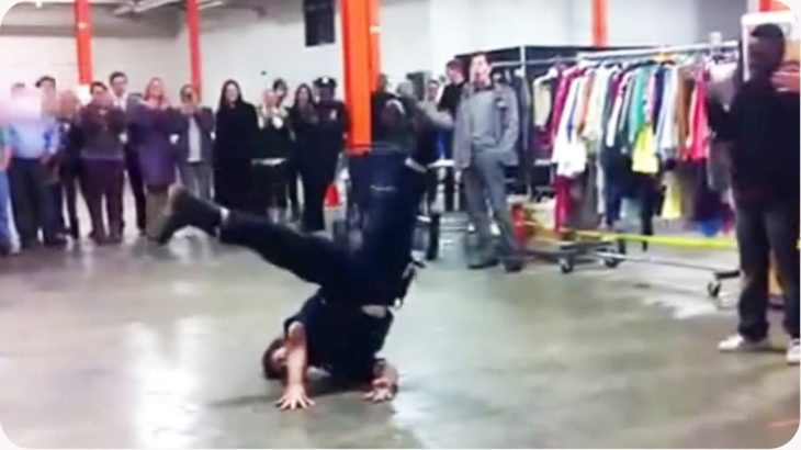 NYPD Cop Tears it Up | Street Performer Break Dance BATTLE