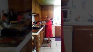 Mother 77 dancing reggae cooking pancit