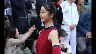キラキラ　若さ溢れる　美人　女子ダンス　727番　福岡大学附属大濠高　721番 BATON TEAM INFINITY  速報！！(*^▽^*)　どんたくパレード2019 ⑤