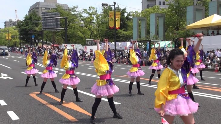 安田女子高等学校ダンス部　覇瞬～２０１９ひろしまフラワーフェスティバル　きんさいYOSAKOI（パレード）