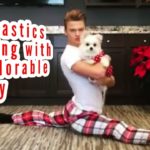 Gymnastics Flexing with an Adorable Puppy