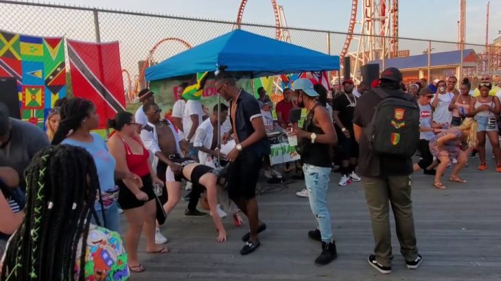 DANCING TO REGGAE MUSIC SUMMER 2019 CONEY ISLAND BROOKLYN NEW YORK CITY USA