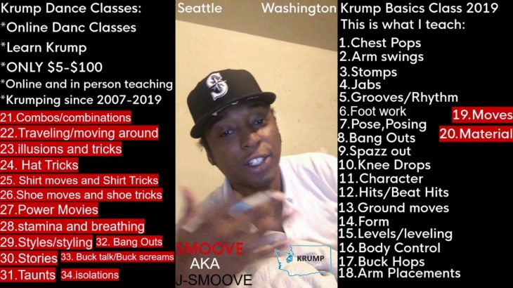 Learn Krump from Smoove AKA J-Smoove|2019-2020 dance classes start now|