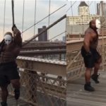 Kai Greene dancing and flexing on the Brooklyn bridge | funny public reaction 😮