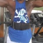 After working out dance muscles flexing